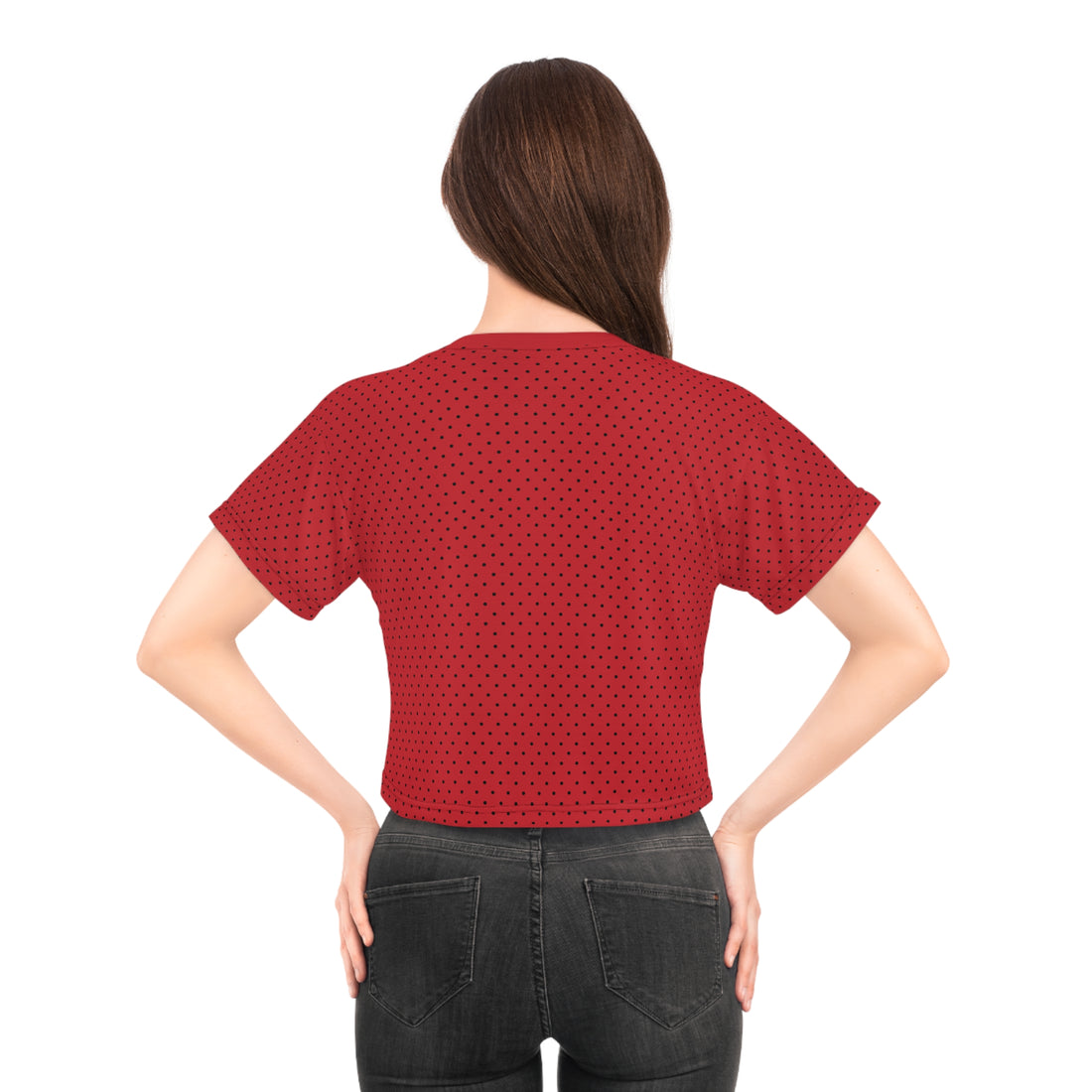 Deep Red Eve Core AOP Crop Tee