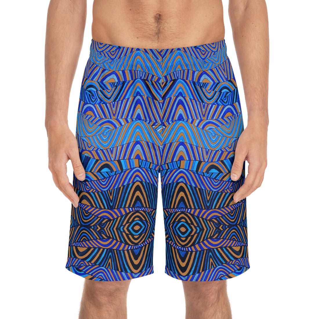 tussock  sonic waves print board shorts for men