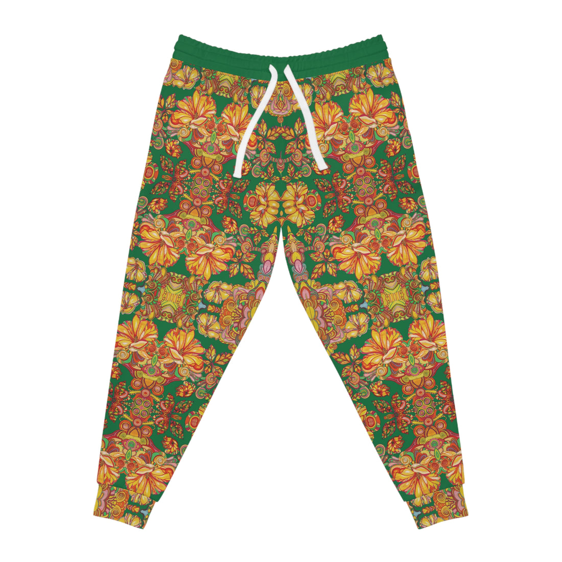 Green AOP Artsy Floral Joggers