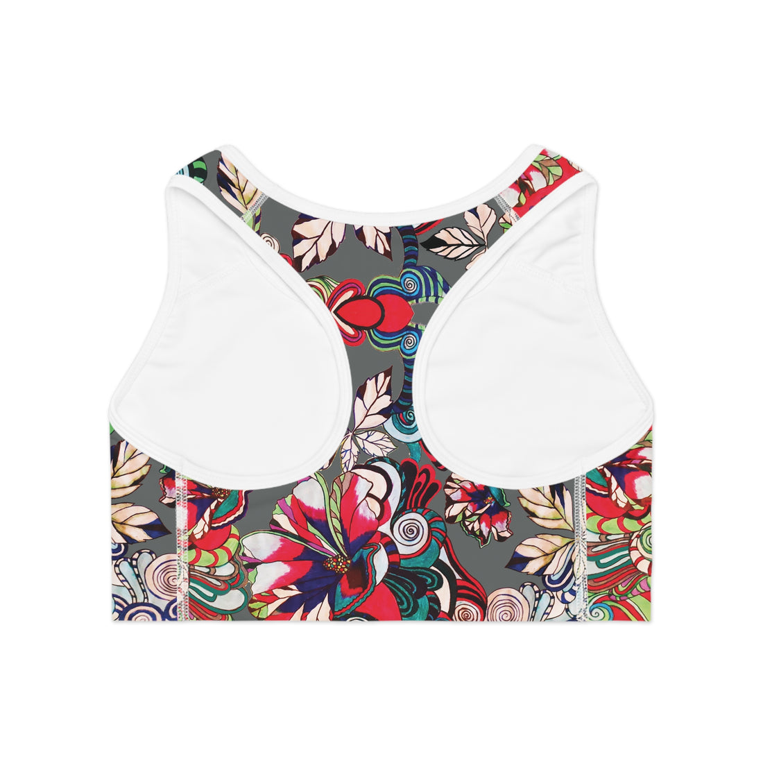 Ash Graphic Floral Pop Racer Back (AOP) Sports Bra