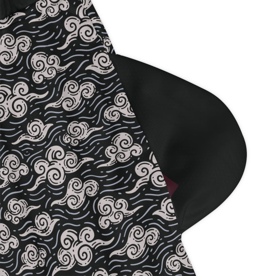 Black Oriental Clouds Basketball Rib Shorts (AOP)