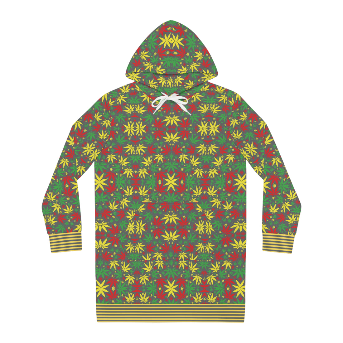 Ash Tropical Rasta Toned Hoodie Dress (AOP)