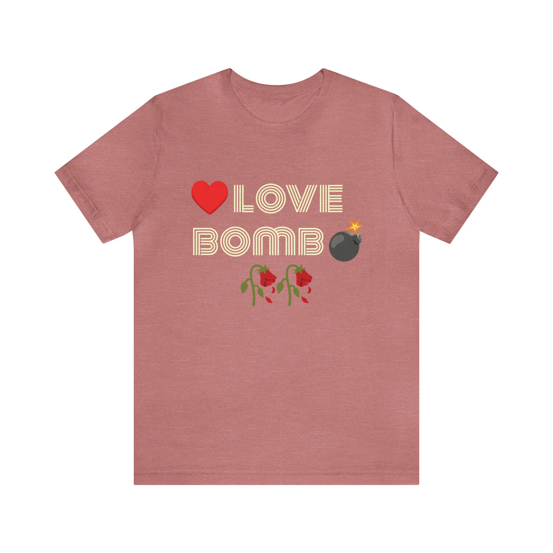 Unisex Love Bomb Typography Jersey Tee