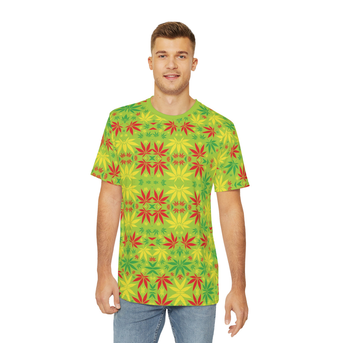 Lime Tropical Men's Polyester Tee (AOP)