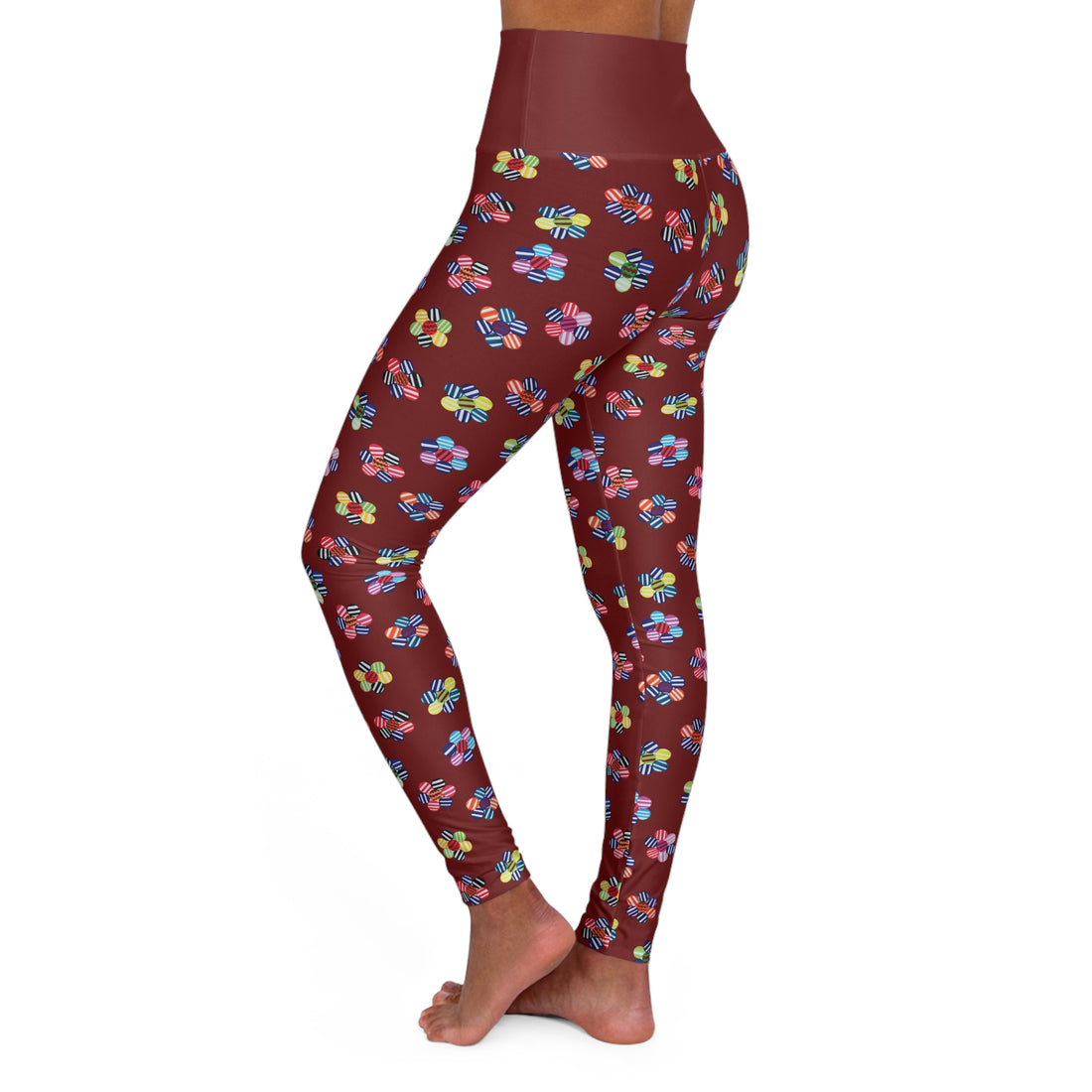 Marsala Candy Florals Yoga Leggings