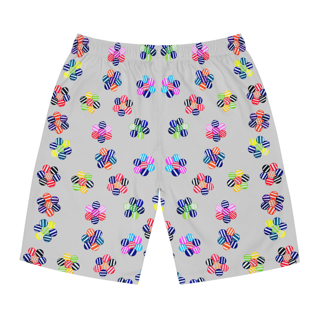 Slate Geo Candy Floral Men's Board Shorts (AOP)