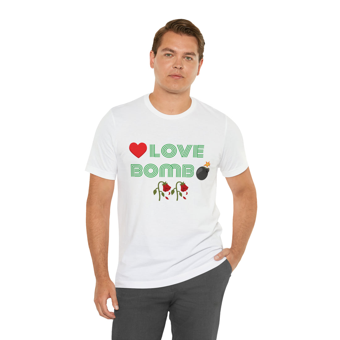 Unisex Love Bomb Typography Jersey Tee