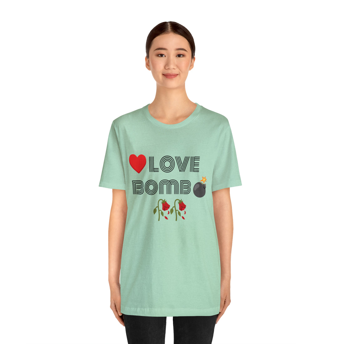 Unisex Love Bomb Typography Jersey Tee