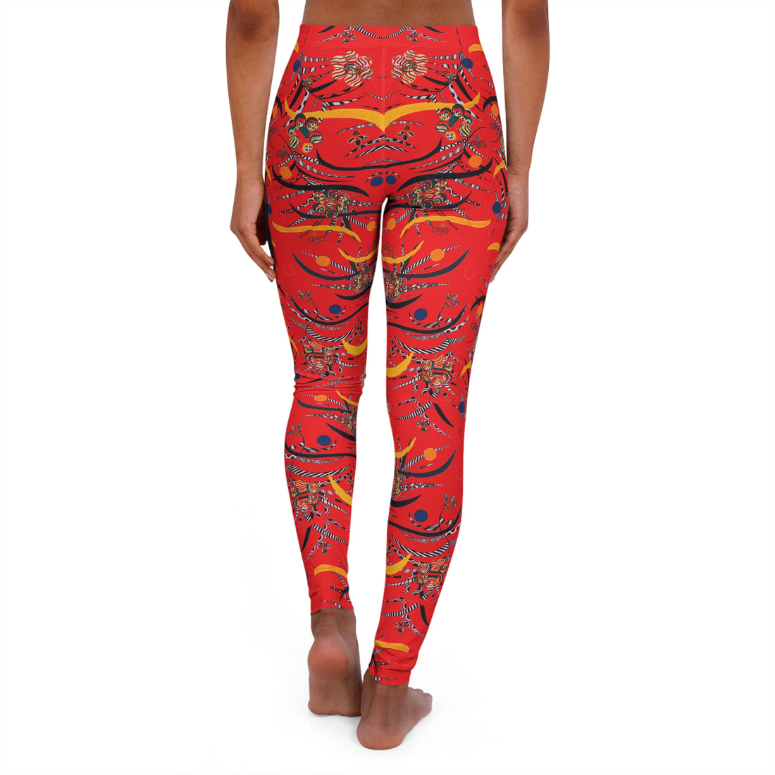 Red Wilderness Print Spandex Leggings