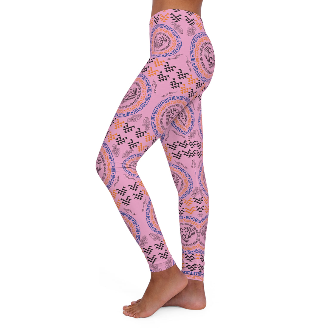 Muted Pink lion head Spandex Leggings