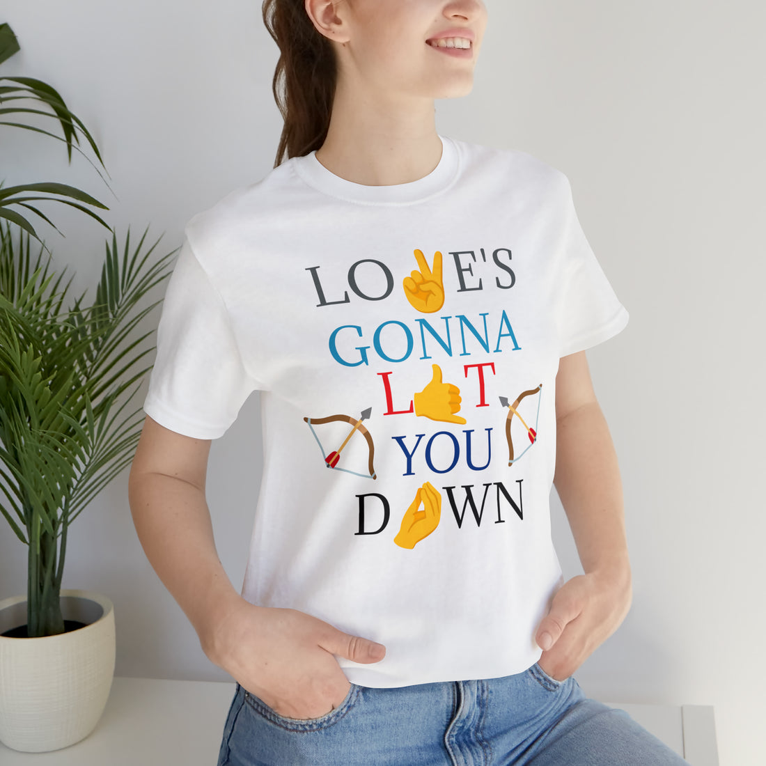 Unisex Love Down Typography Jersey Tee