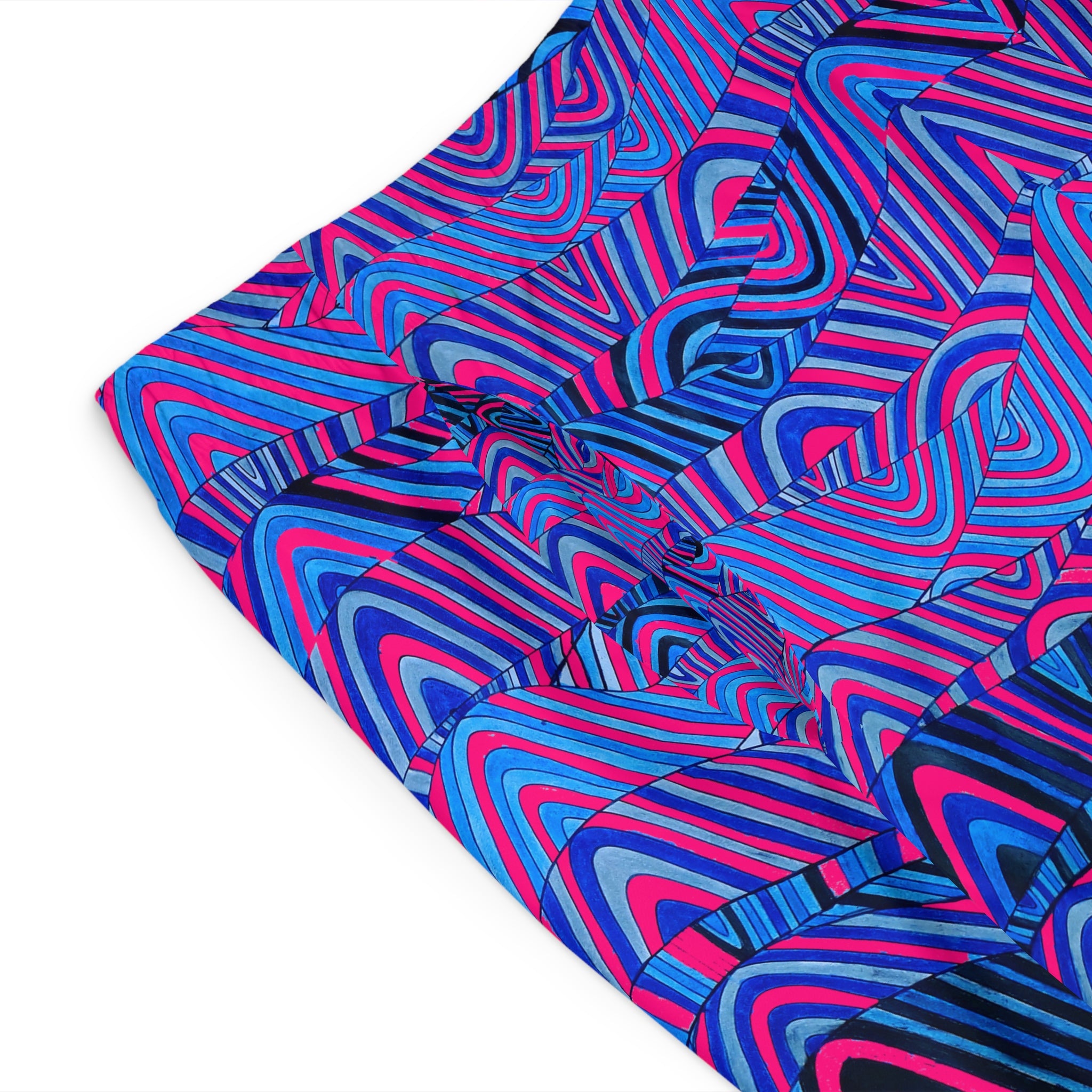 hot pink  sonic waves print board shorts for men