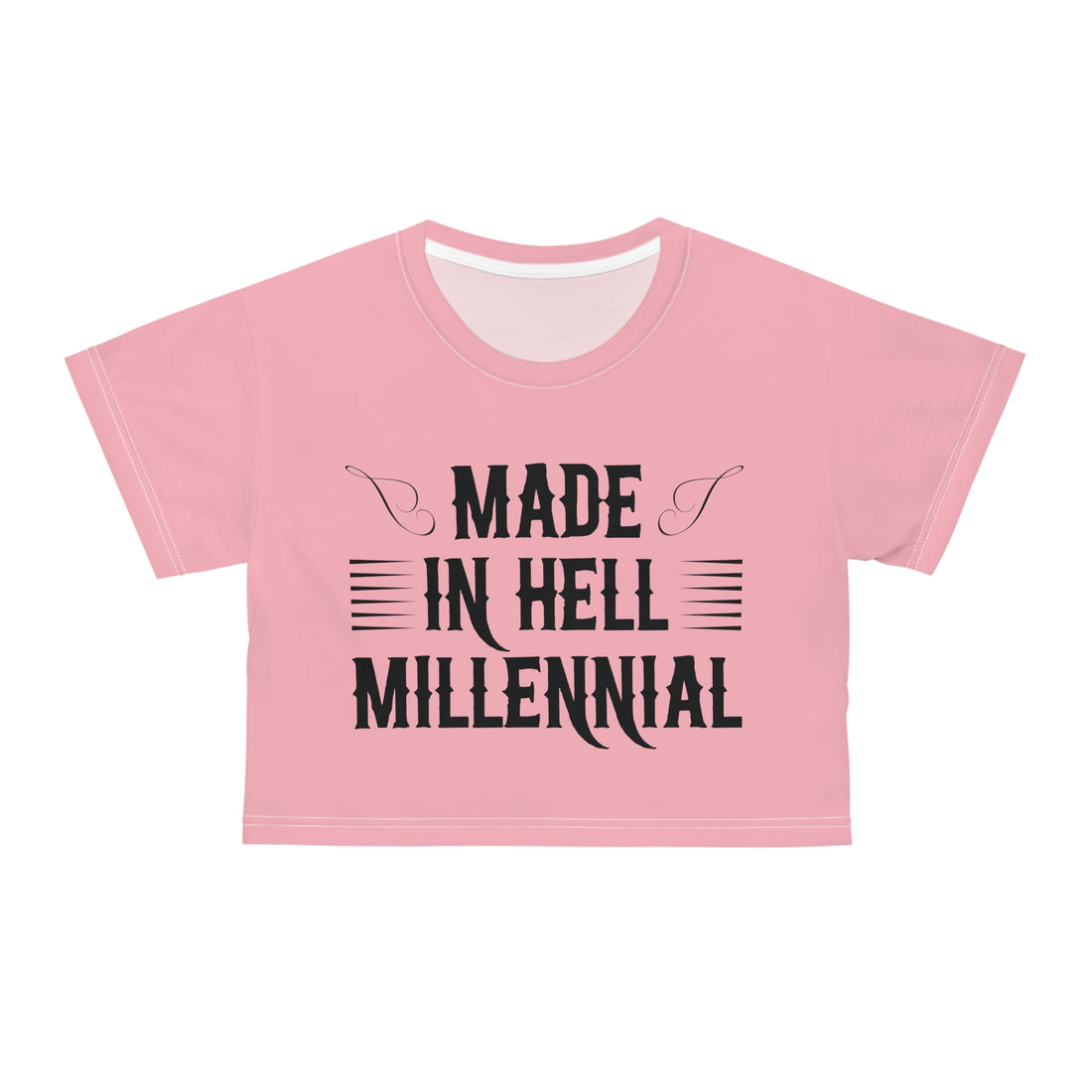 Blush Millennial AOP Crop Tee