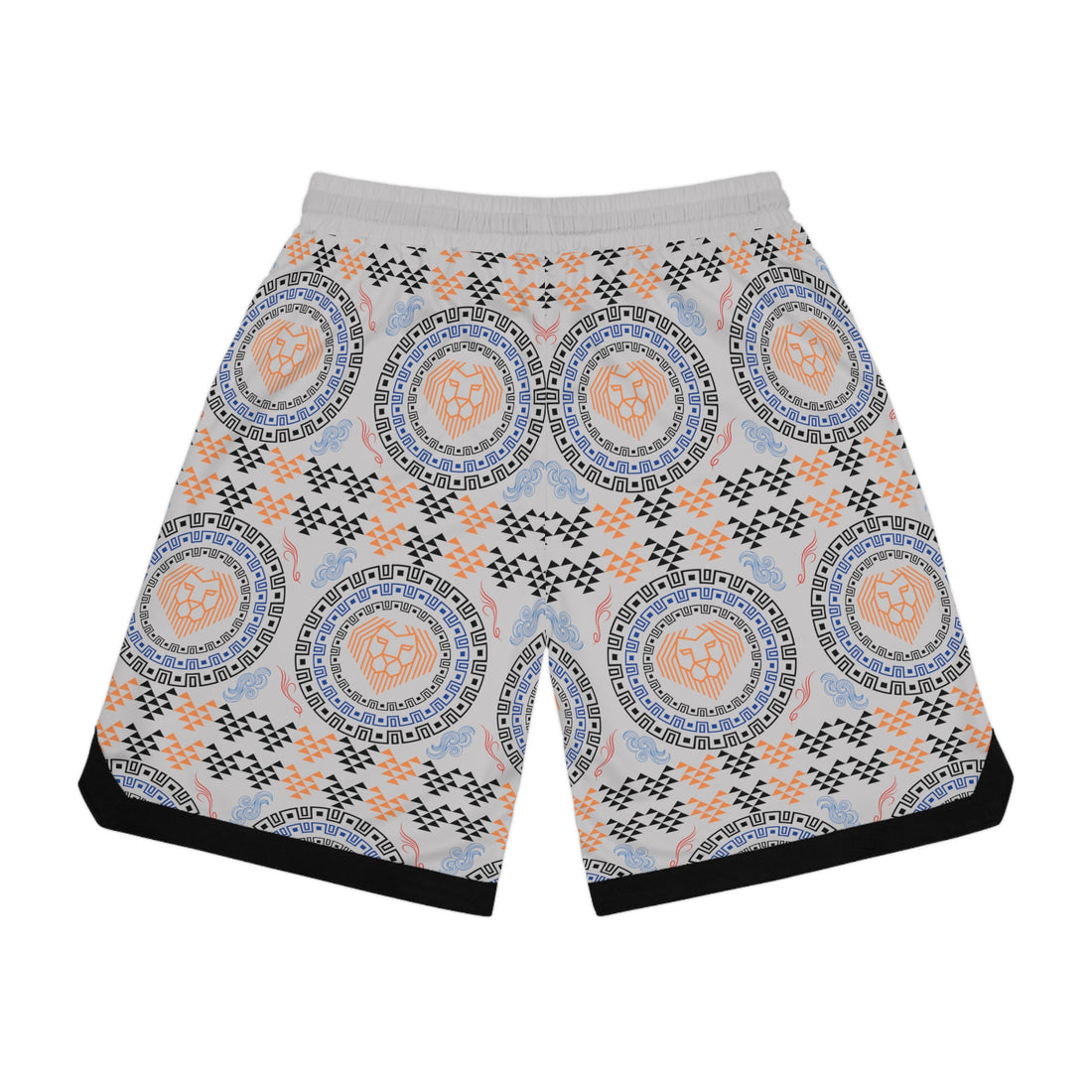 Slate Lion Head Basketball Rib Shorts (AOP)