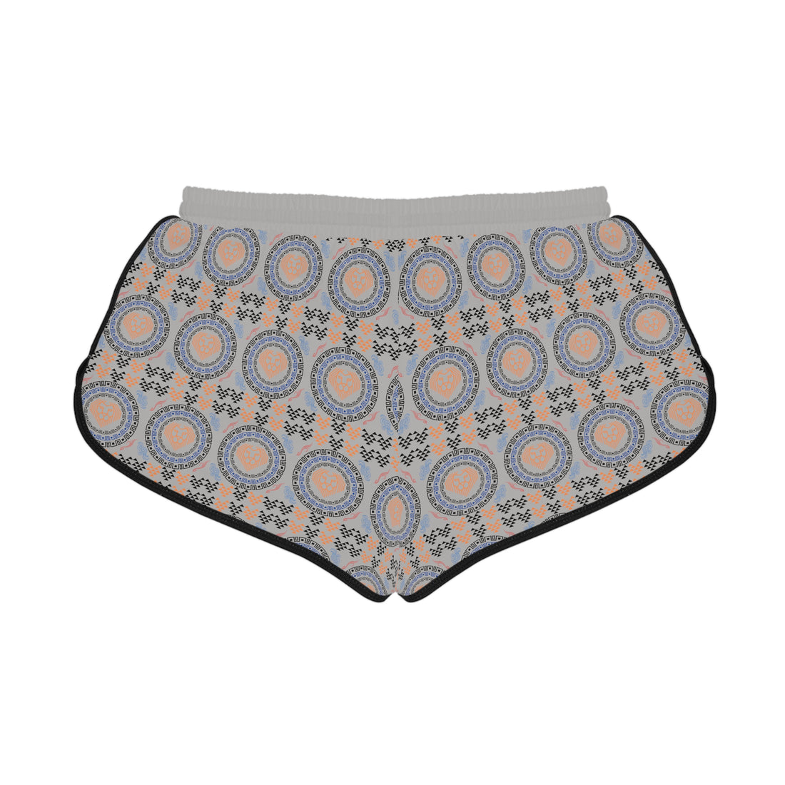 Slate Geo Lion Head Relaxed Gym Shorts