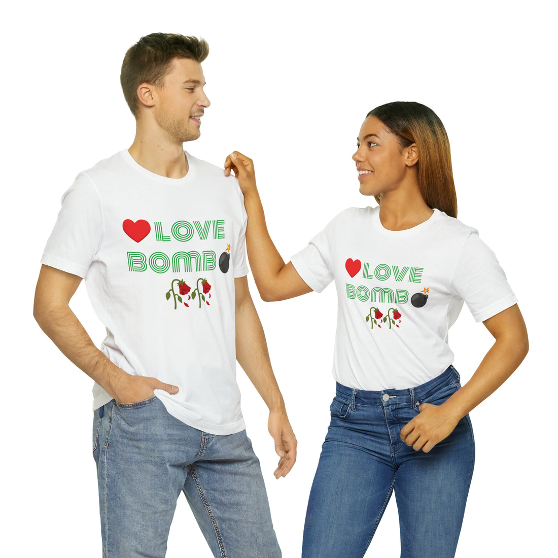 Unisex Love Bomb Typography Jersey Tee