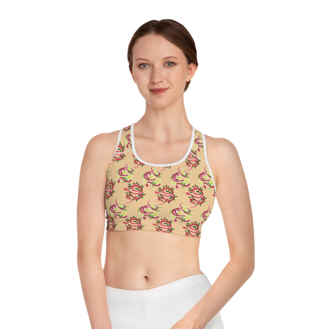 Tuscan Snake Print (AOP) Racerback Sports Bra