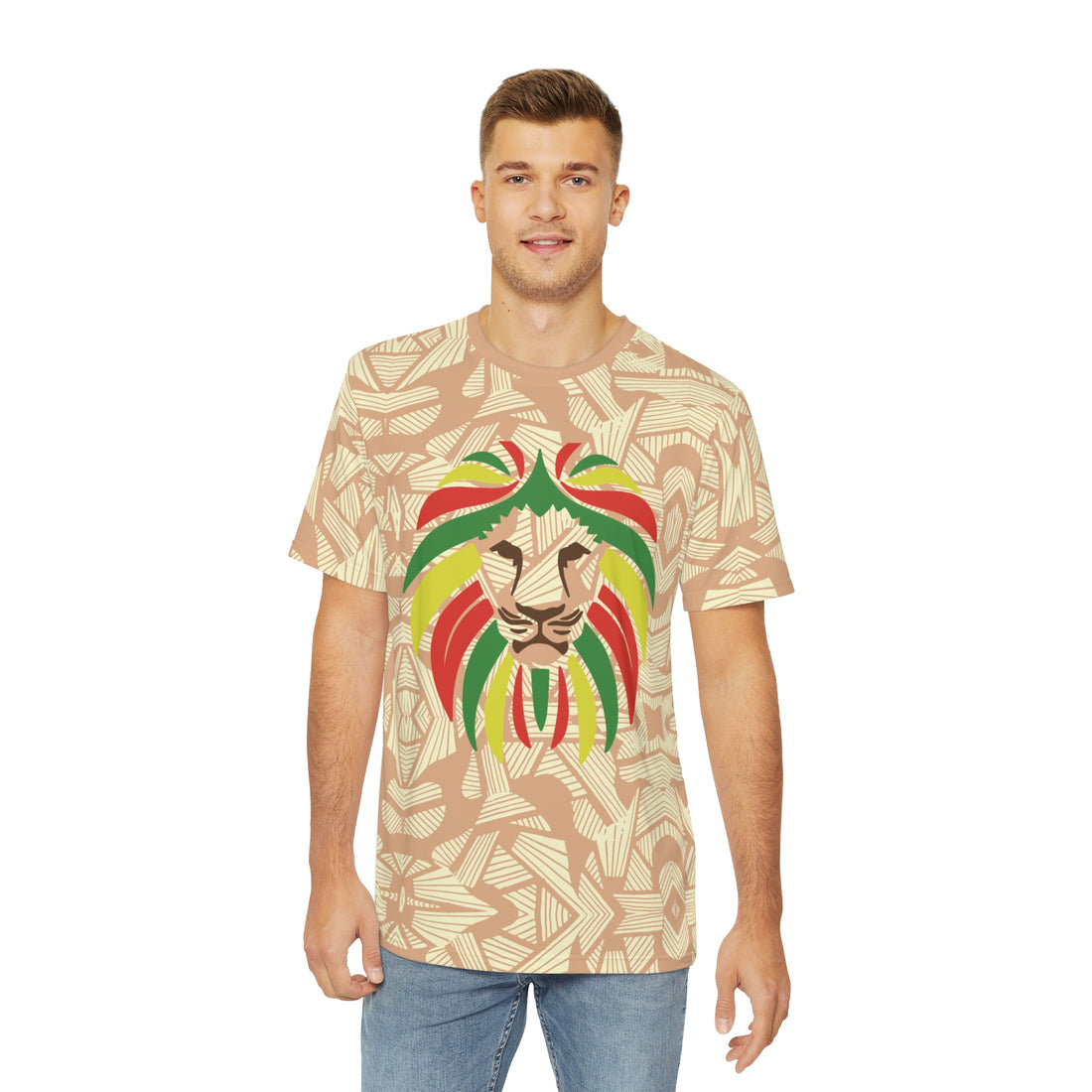 Tumbleweed Men's Rasta Lion Portrait Polyester Tee (AOP)