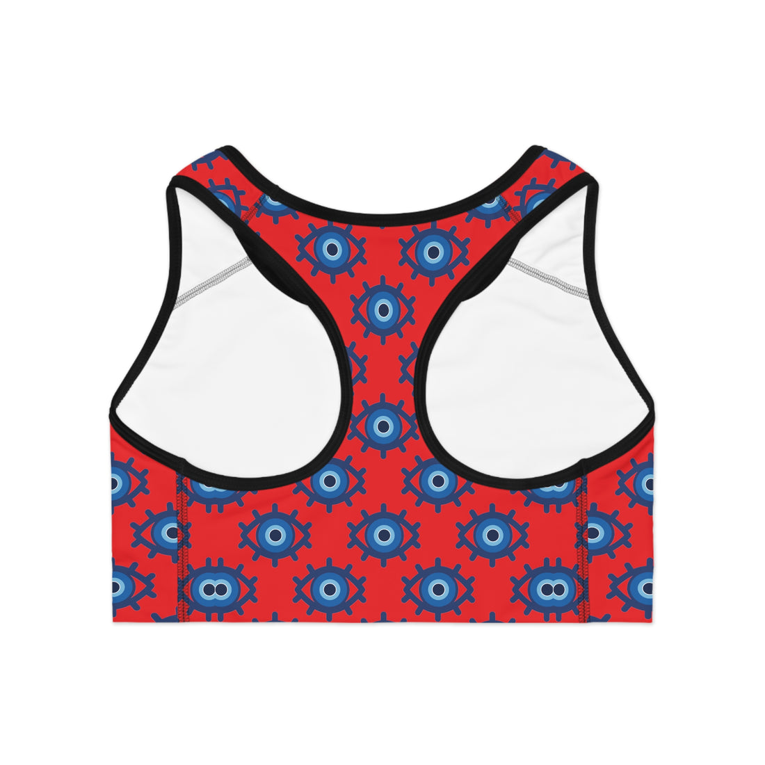 Red Evil Eye (AOP) Sports Bra