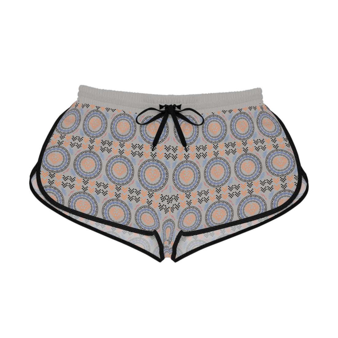Slate Geo Lion Head Relaxed Gym Shorts