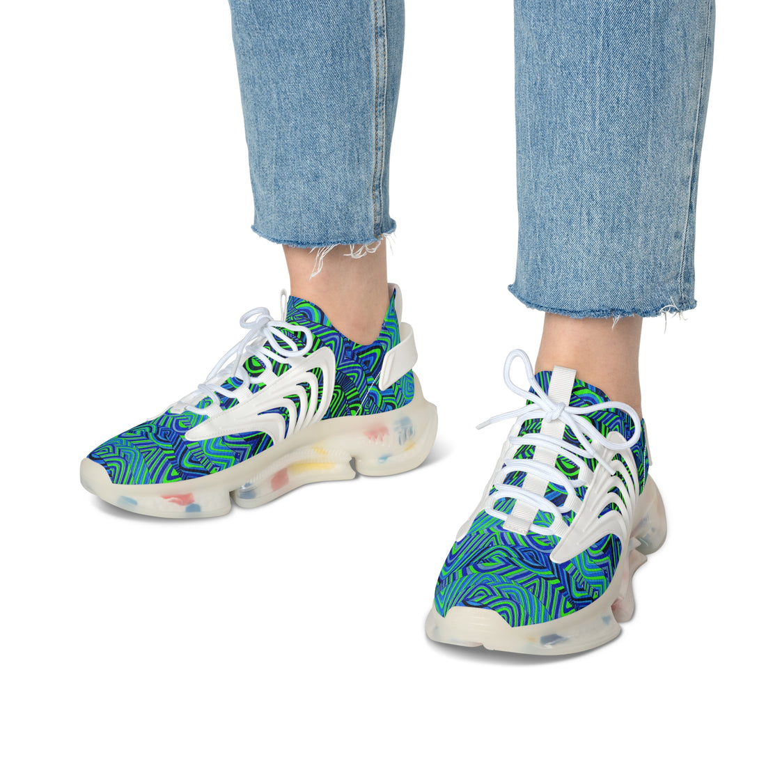 Neon Green Sonic OTT Women's Mesh Knit Sneakers