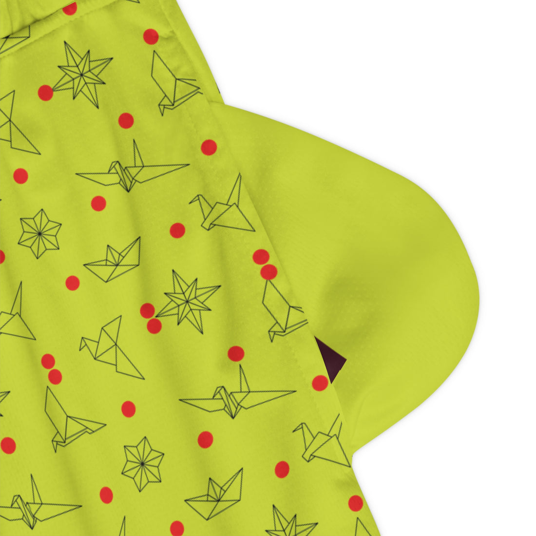 Lime Origami Basketball Rib Shorts (AOP)