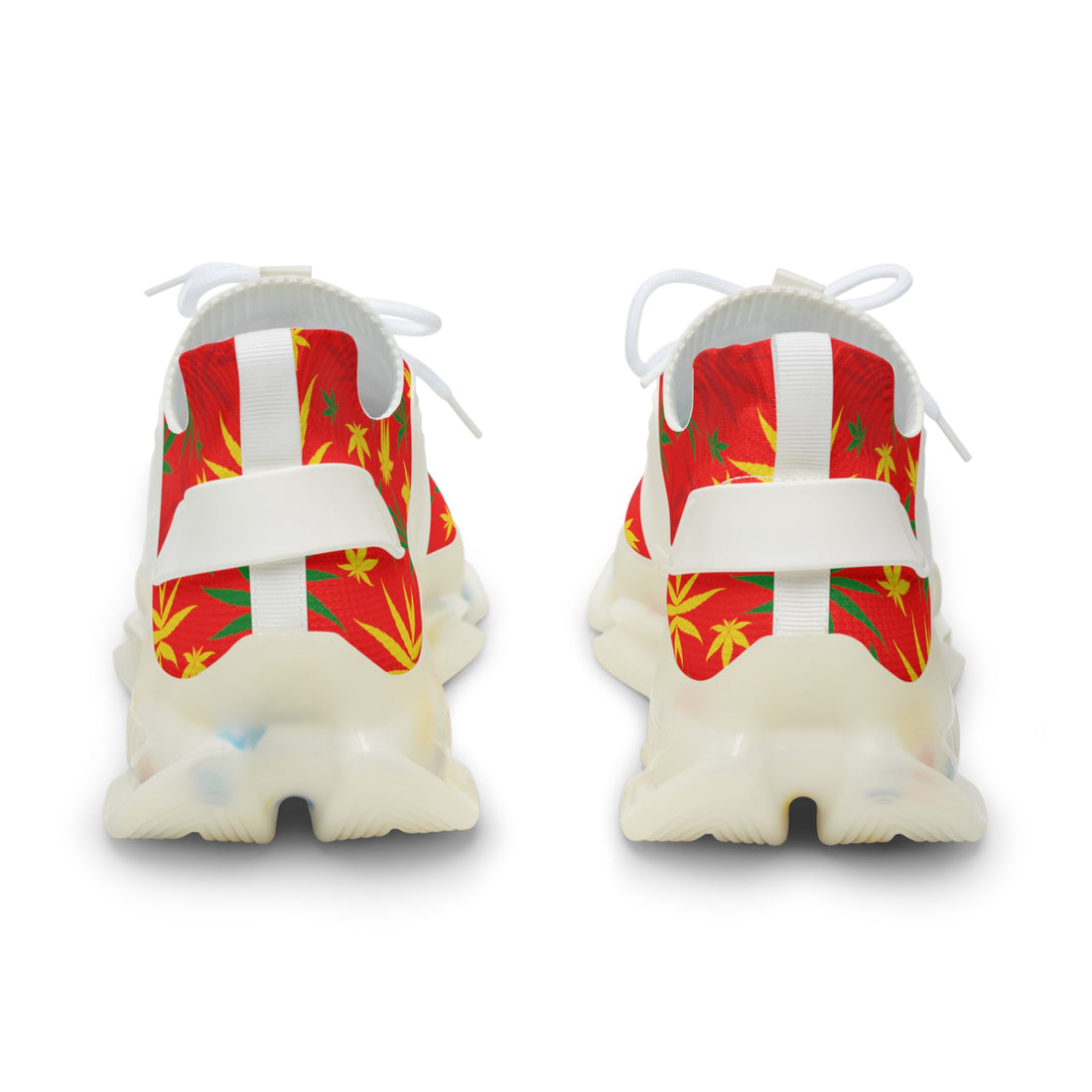 Red Tropical Rasta Toned Men's Mesh Knit Sneakers