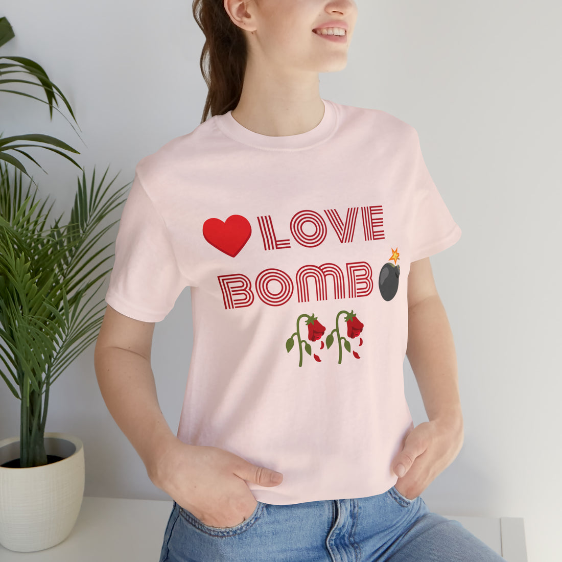 Unisex Love Bomb Typography Jersey Tee