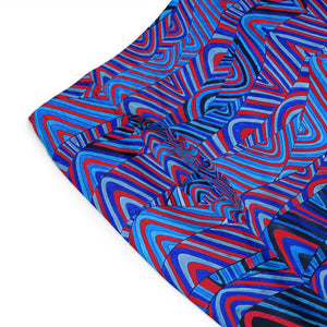 dark red  sonic waves print board shorts for men