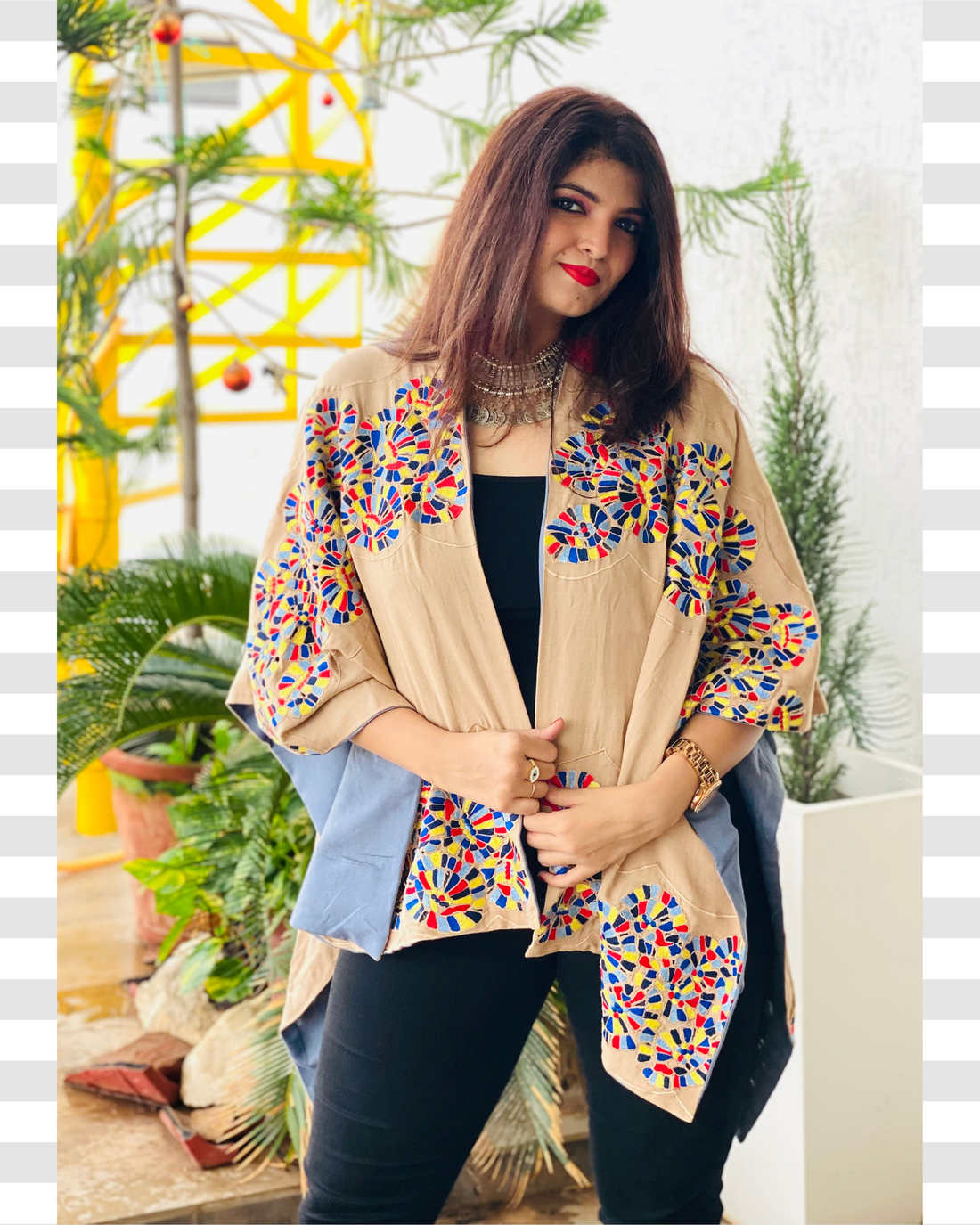 Wildflower Cutwork Embroidered Cape
