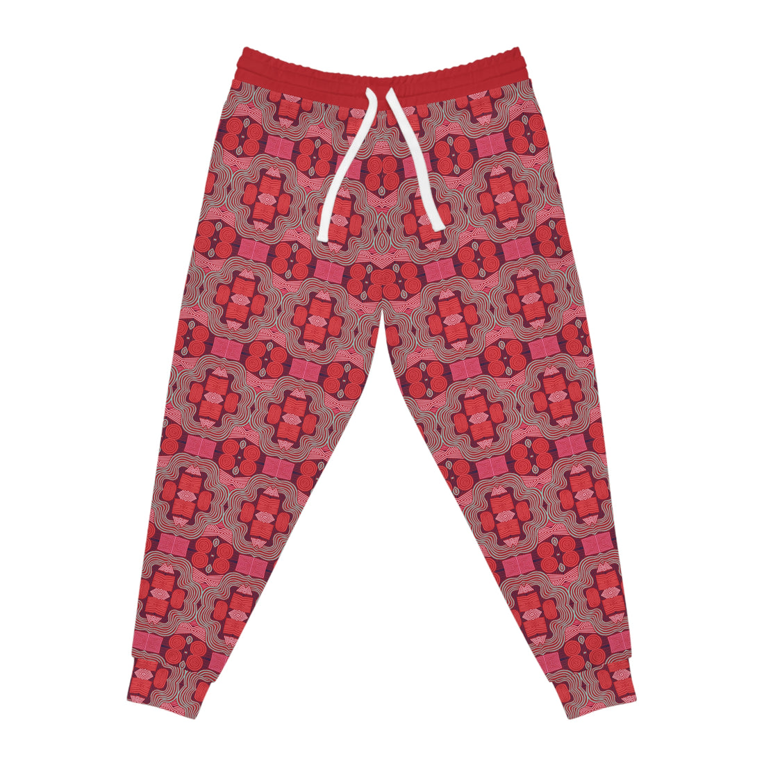 Red Geometric Print Unisex Joggers