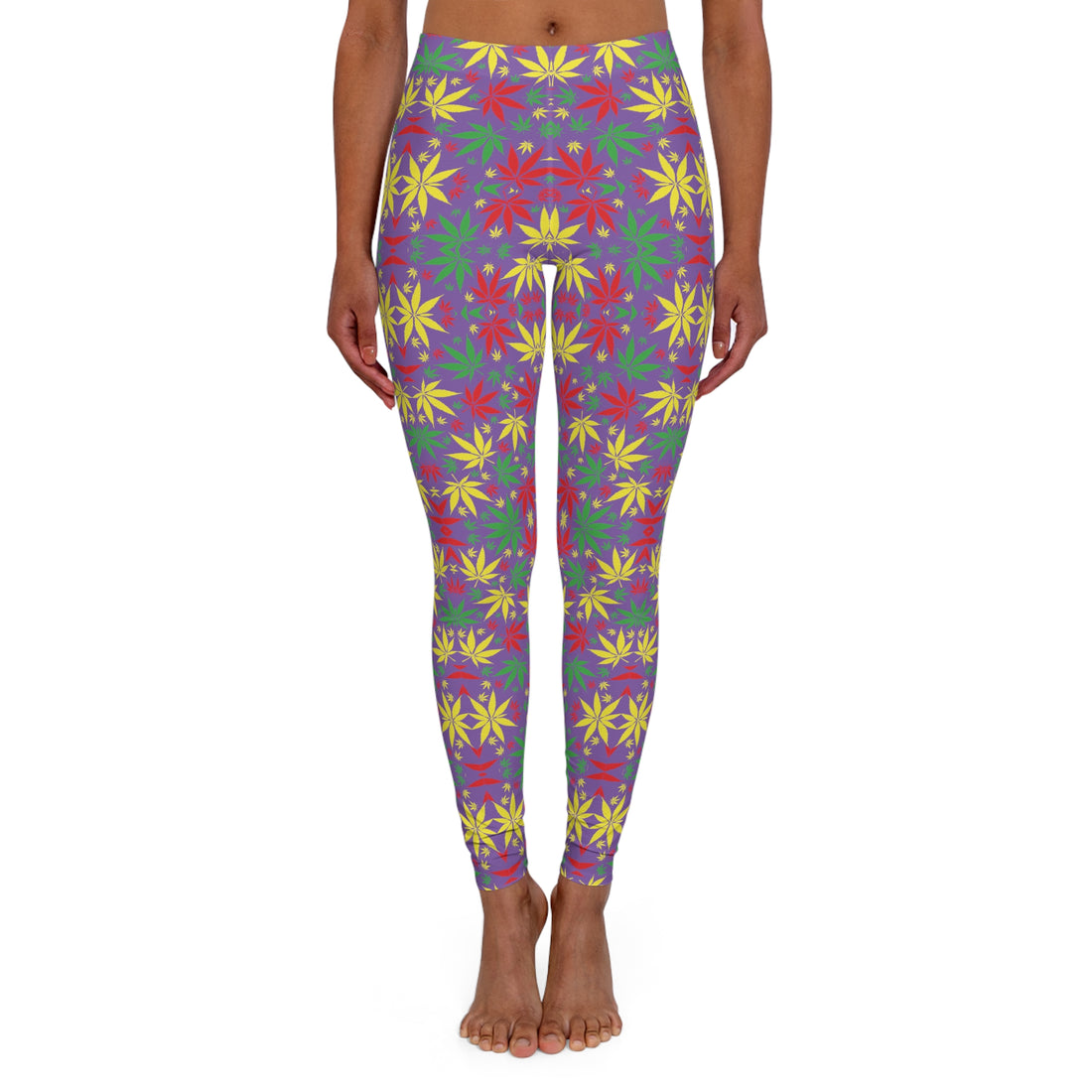 Pearl Purple Tropical Rasta Toned Spandex Leggings