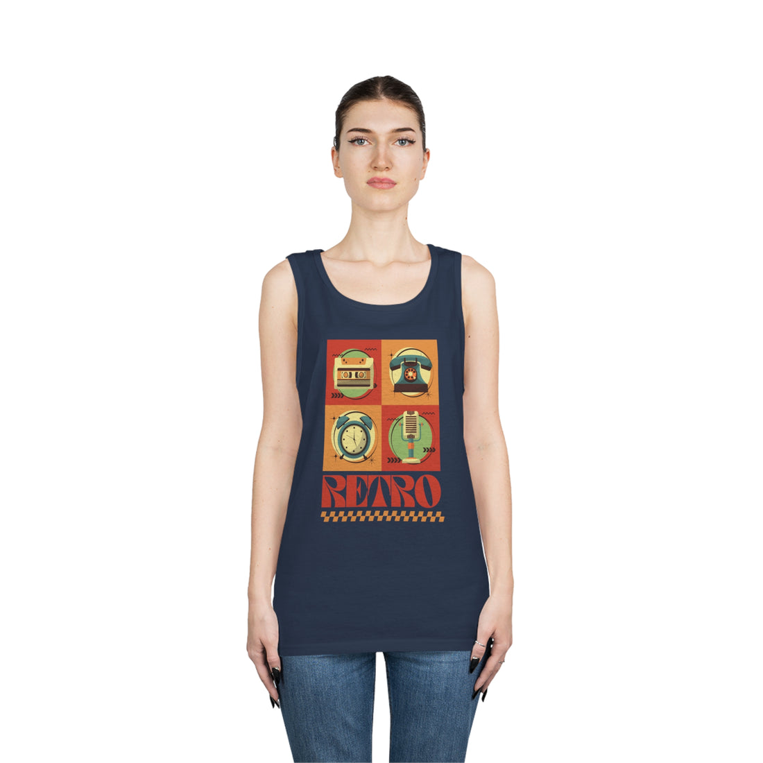 Retro Print Unisex Tank Top