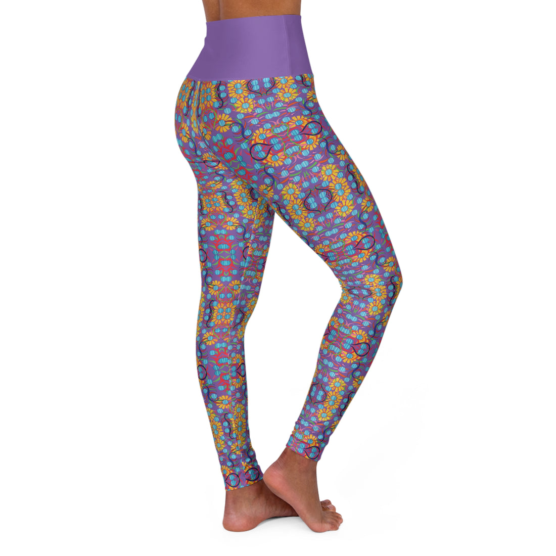 Pearl Purple Sunflower Yoga Leggings