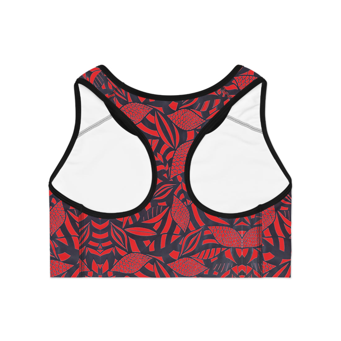 Red Tropical Minimalist Racerback (AOP) Sports Bra