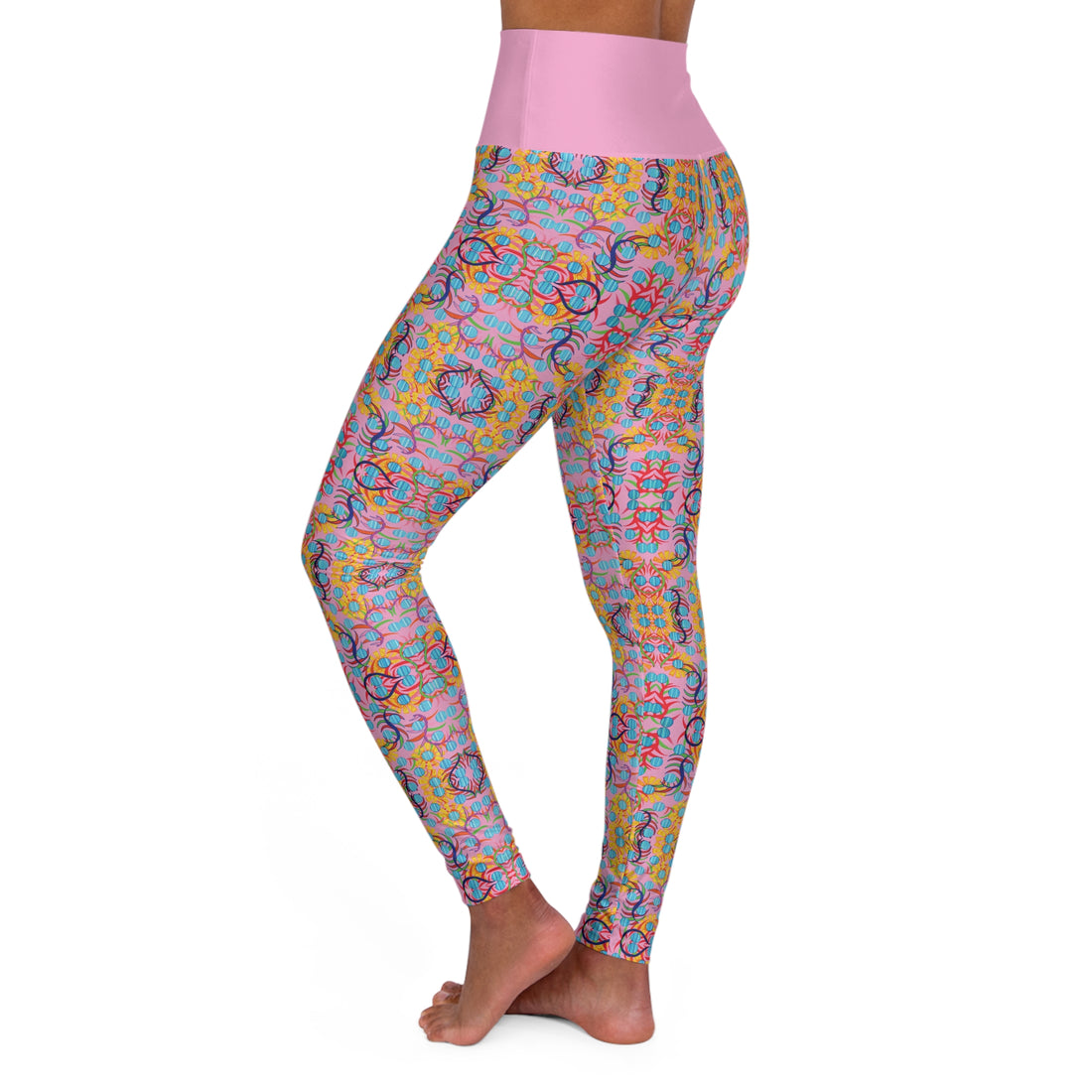 Muted Pink Sunflower Yoga Leggings