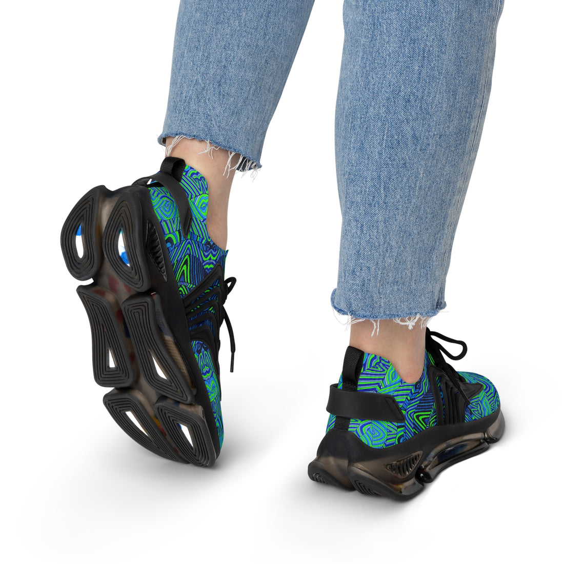 Neon Green Sonic OTT Women's Mesh Knit Sneakers