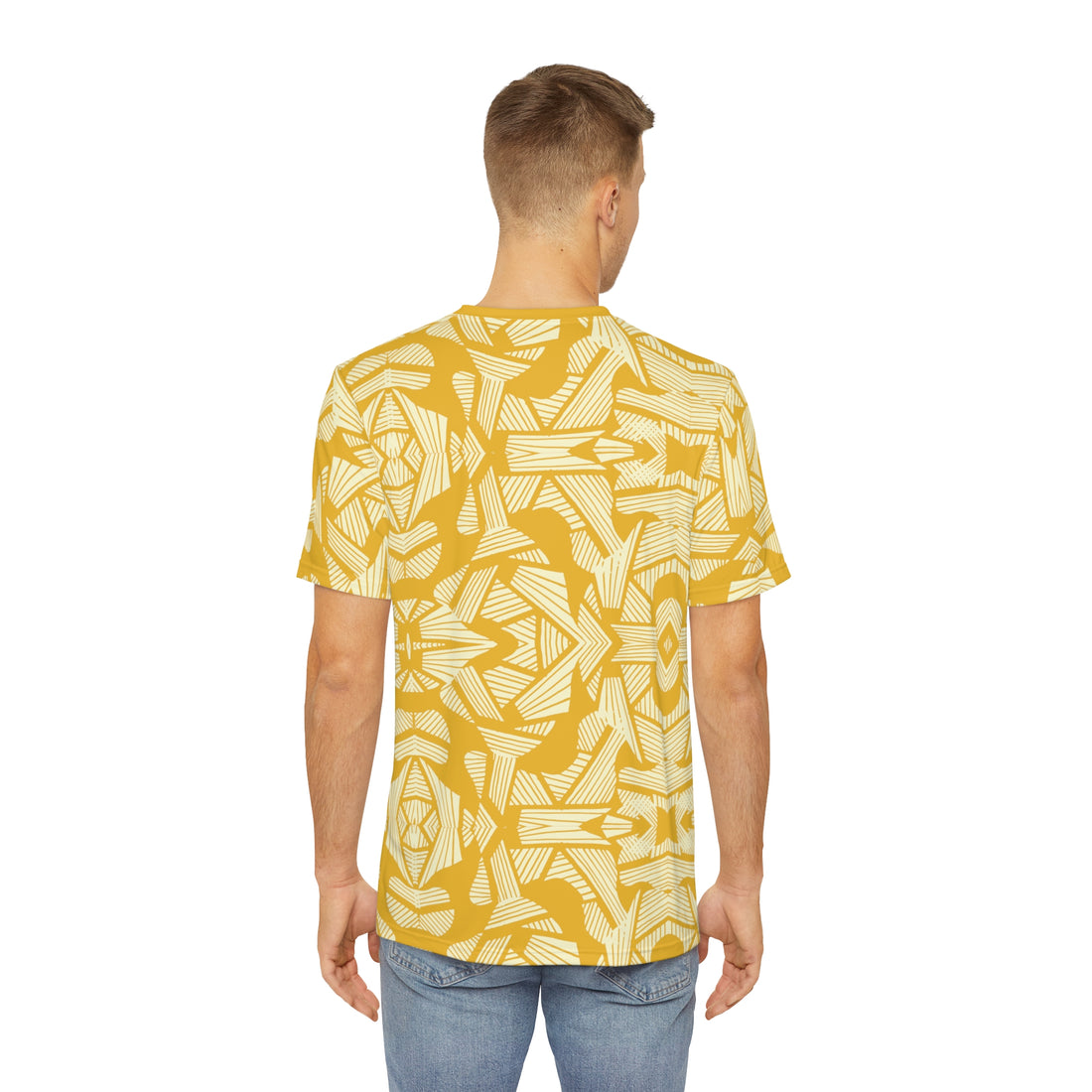 Yellow Men's Rasta Lion Portrait Polyester Tee (AOP)