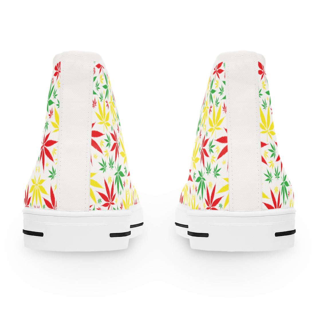 White Tropical Rasta Toned Women's High Top Sneakers