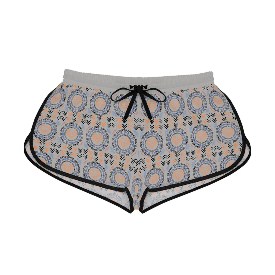 Slate Geo Lion Head Relaxed Gym Shorts