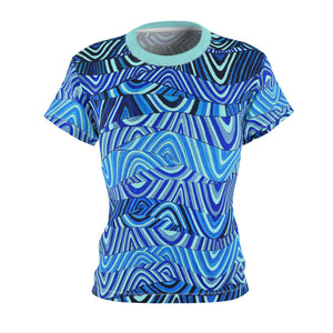 Icy Blue Sonic AOP Women's Cap Sleeves T-shirt