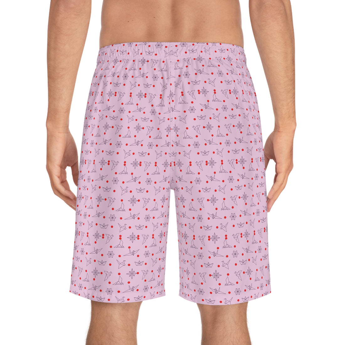 Lilac Origami Men's Board Shorts (AOP)