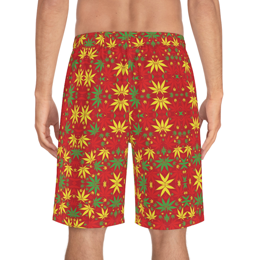 Red Rasta Toned Men's Board Shorts (AOP)