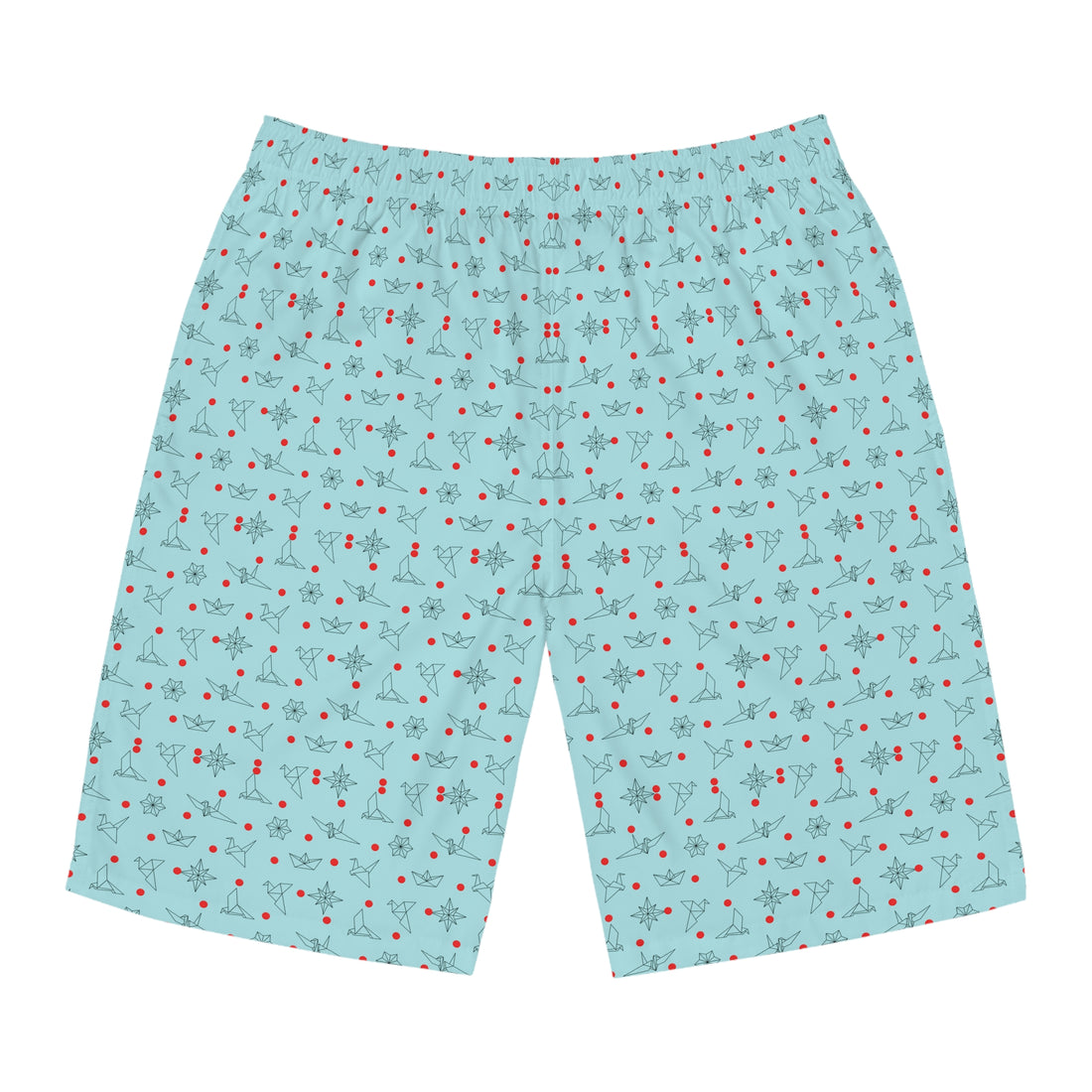 Icy Blue Origami Men's Board Shorts (AOP)