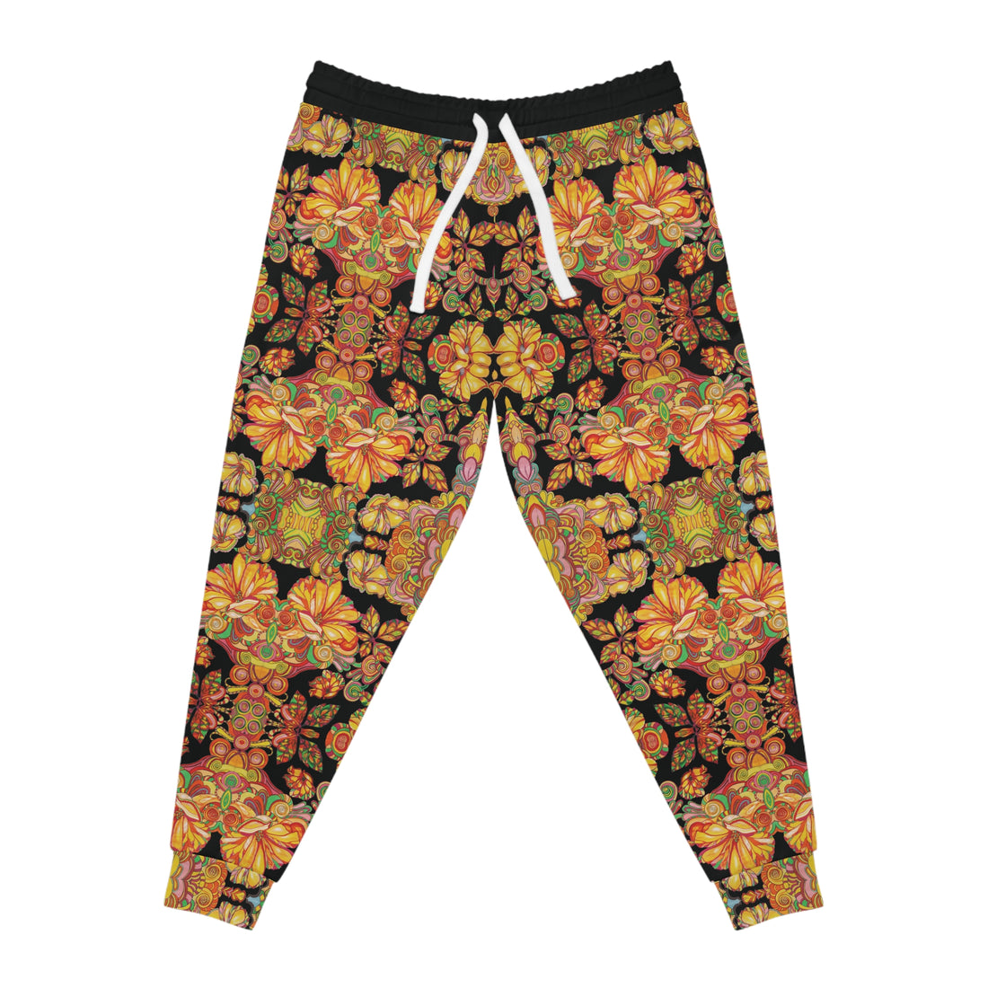 Black AOP Artsy Floral Joggers