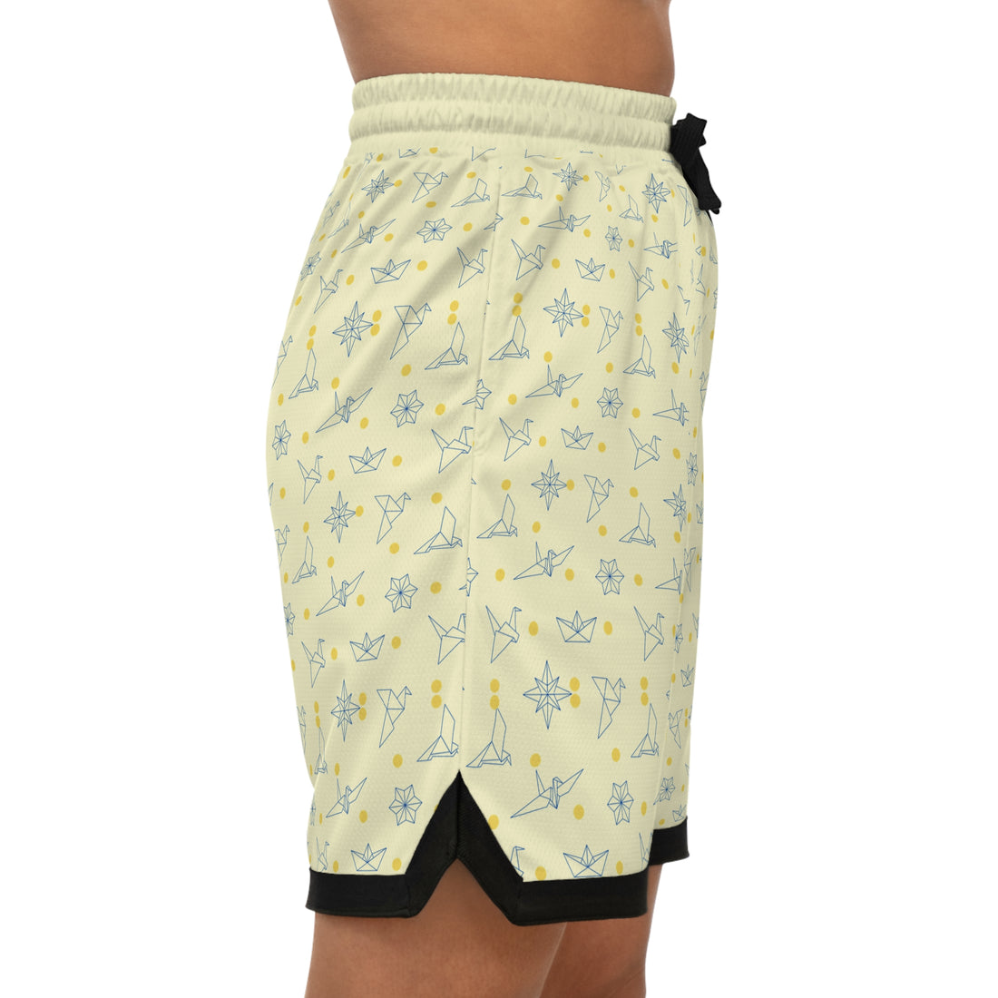 Cream Origami Basketball Rib Shorts (AOP)