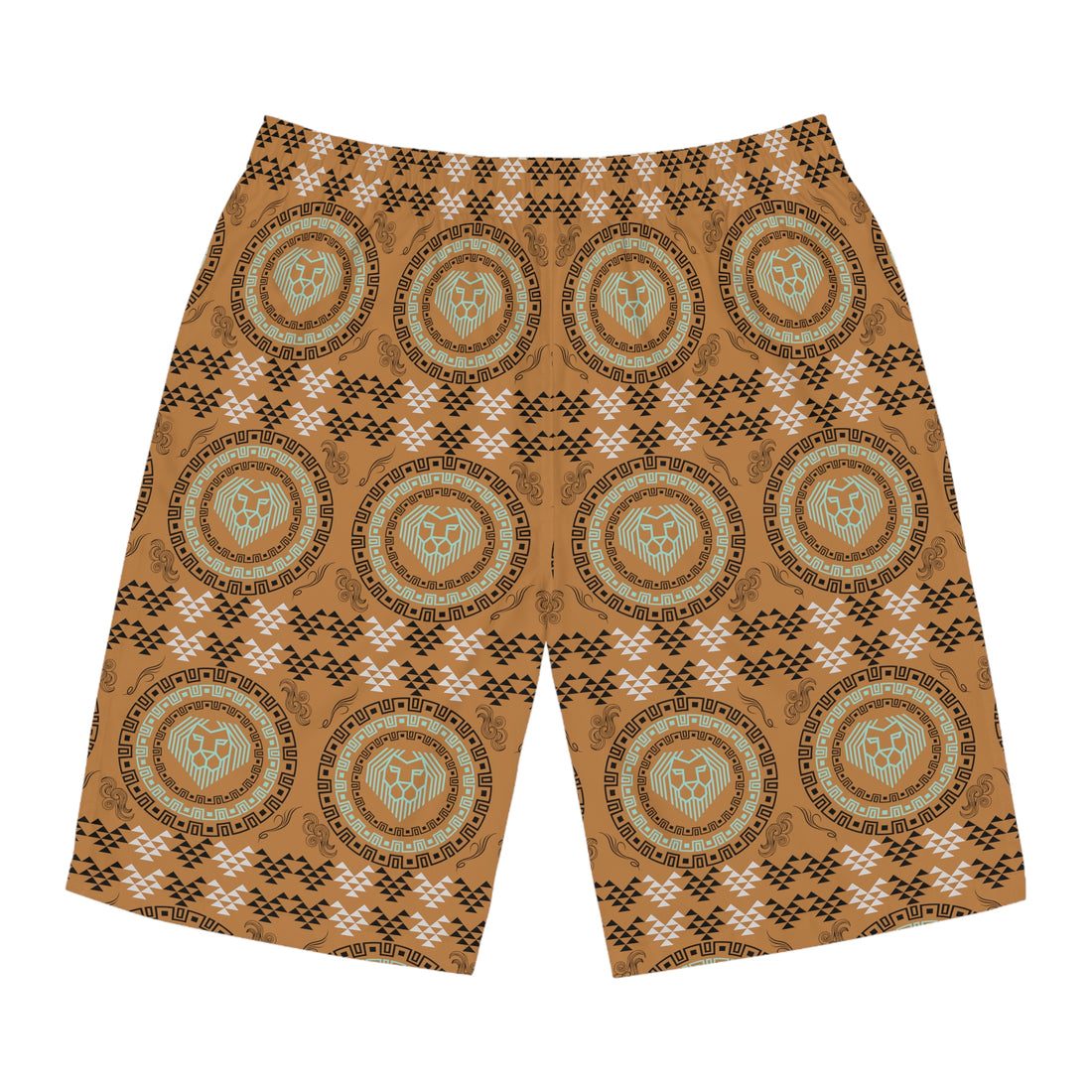 Tussock Geo Lion Head Men's Board Shorts (AOP)