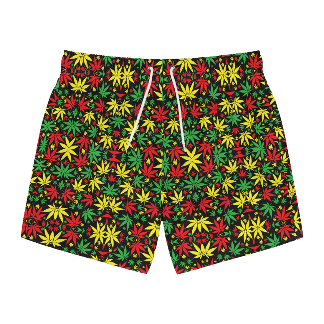 Black Tropical Rasta Toned Swimming Trunks