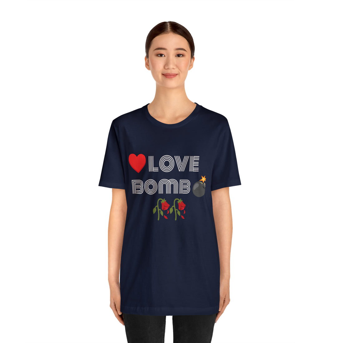 Unisex Love Bomb Typography Jersey Tee