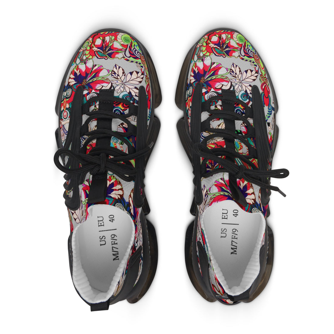 Slate Floral Pop OTT Women's Mesh Knit Sneakers